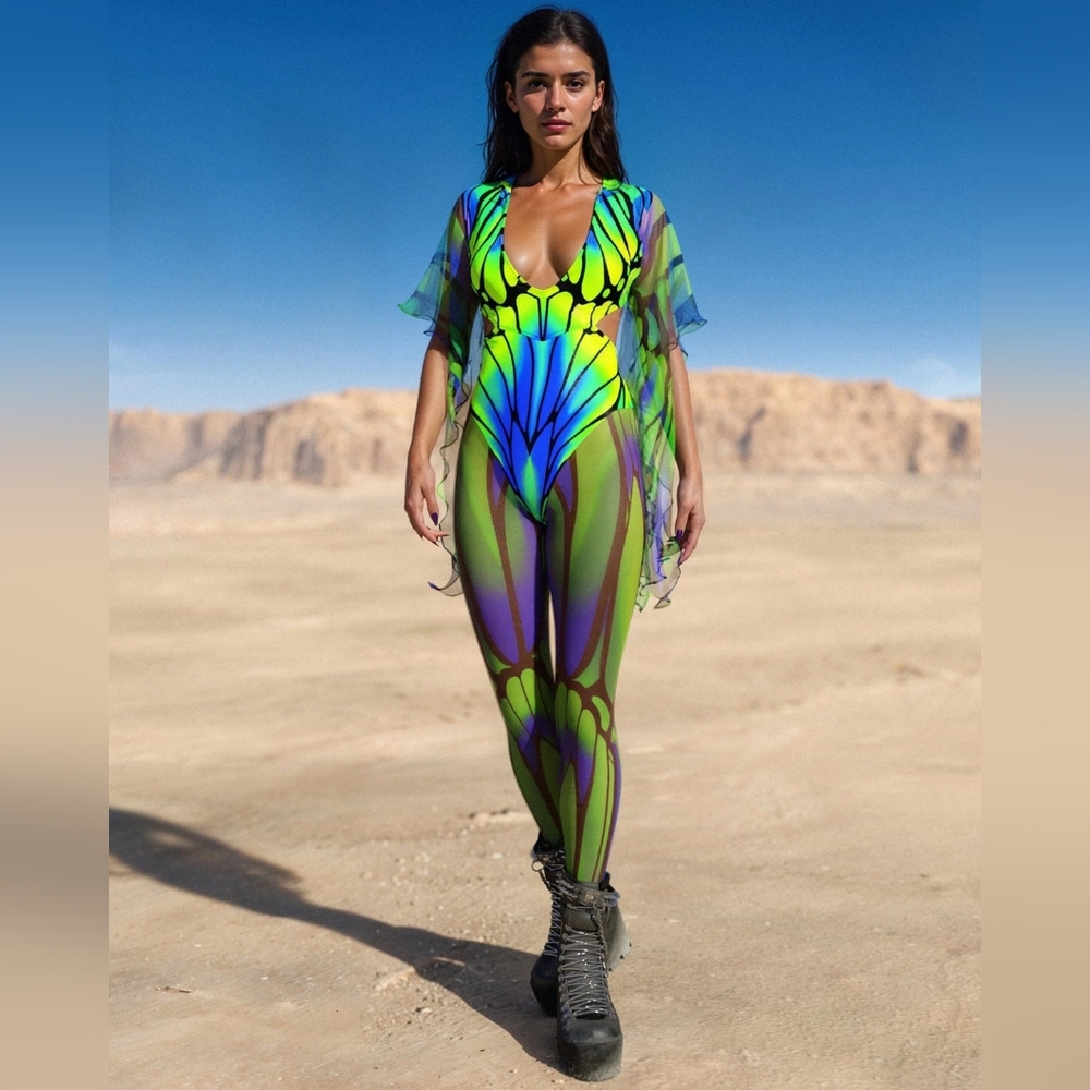 Candy Catz Flutter Fairy Hooded Jumpsuit Festival / HALLOWEEN - Picture 8 of 9